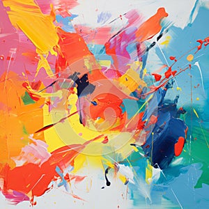 Vibrant Abstract Painting With Colorful Paint Splatters