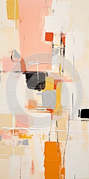Vibrant Abstract Painting With Cream And Cream Compositions