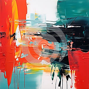 Vibrant Abstract Painting With Distorted Proportions And Intense Emotional Atmosphere