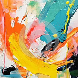 Vibrant Abstract Painting With Energetic Brushstrokes