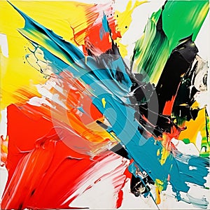 Vibrant Abstract Painting With Energetic Brushstrokes And Conceptual Art Influence