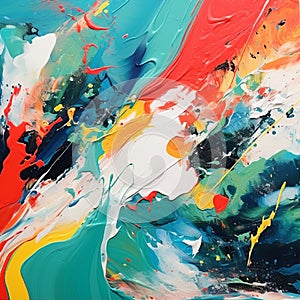 Vibrant Abstract Painting With Energetic Colors And Dynamic Compositions