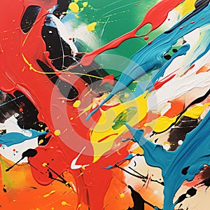 Vibrant Abstract Painting: Energetic Composition Inspired By Prehistoric Art