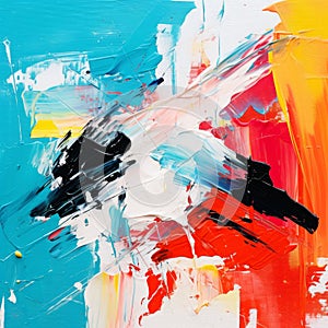 Vibrant Abstract Painting With Energetic Compositions