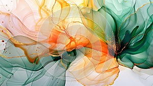 Vibrant Abstract Painting of a Multicolored Flower