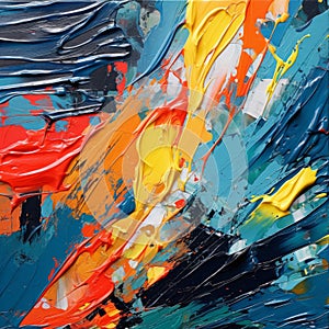 Vibrant Abstract Painting With Palette Knife A Fusion Of Colors And Textures