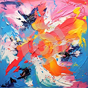 Vibrant Abstract Painting: Palette Knife Impressionism With Cinematic Inspiration