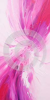 Vibrant Abstract Painting With Pink Splash - Delicate Chromatics