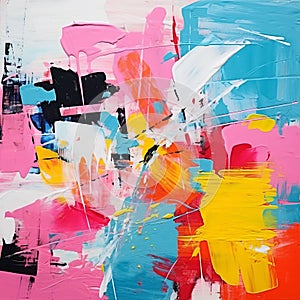 Vibrant Abstract Painting With Playful Chaos And Bold Strokes