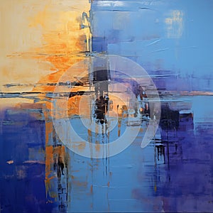 Vibrant Abstract Painting With Soft Edges And Atmospheric Effects