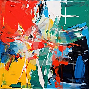 Vibrant Abstract Painting In The Style Of Gerhard Richter