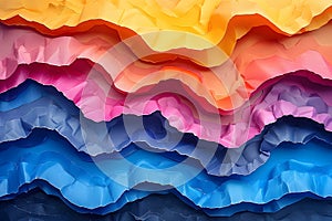 Vibrant Abstract Paper Layers for Creative Design and Background Concepts Generative AI