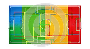 Colorful abstract geometric pattern with overlapping rectangular shapes and circles rectangles