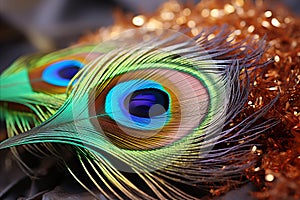 Vibrant Abstract Peacock Feather Eyes â€“ Mesmerizing Colors and Intricate Patterns