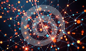 Vibrant abstract plexus network background, interconnected dots and lines forming a dynamic web, data stream visualization, ideal