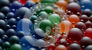 Vibrant Abstract Rainbow Spheres with Bubbles
