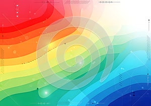 Vibrant Abstract Rainbow Wave Background with Digital Elements