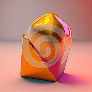 Vibrant Abstract Shapes: A Bright and Solid Multi-Colored object against a Dynamic Ambient Background