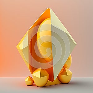 Vibrant Abstract Shapes: A Bright and Solid Multi-Colored object against a Dynamic Ambient Background. GENERATIVE AI