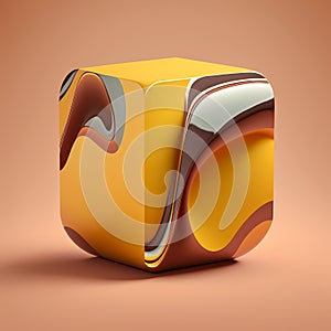 Vibrant Abstract Shapes: A Bright and Solid Multi-Colored object against a Dynamic Ambient Background. GENERATIVE AI