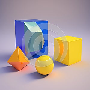 Vibrant Abstract Shapes and circles: A Bright and Solid Multi-Colored object against a Dynamic Ambient Background