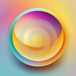 Vibrant Abstract Shapes and circles: A Bright and Solid Multi-Colored object against a Dynamic Ambient Background