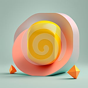 Vibrant Abstract Shapes and circles: A Bright and Solid Multi-Colored object against a Dynamic Ambient Background