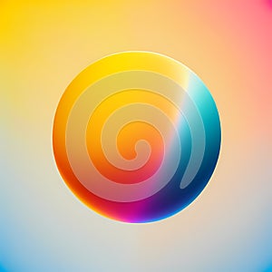 Vibrant Abstract Shapes and circles: A Bright and Solid Multi-Colored object against a Dynamic Ambient Background