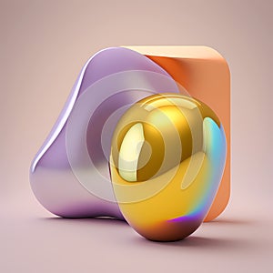 Vibrant Abstract Shapes and circles: A Bright and Solid Multi-Colored object against a Dynamic Ambient Background