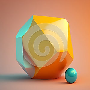 Vibrant Abstract Shapes and circles: A Bright and Solid Multi-Colored object against a Dynamic Ambient Background