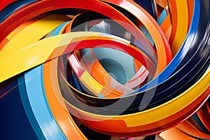 Vibrant Abstract Shapes and Curves photo
