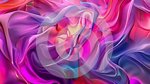 Vibrant Abstract Silk Fabric in Motion