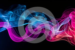 Vibrant Abstract Smoke Trails: Colorful Shapes in Mid-Air