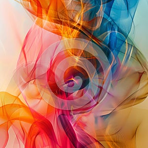 Vibrant Abstract Smoke Waves Artwork