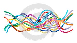 Vibrant Abstract Tangled Lines, Creativity and Complexity, vector design Generative AI