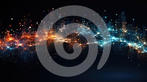 vibrant abstract technology particles mesh background