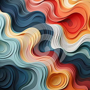 Vibrant Abstract Topography of Colorful Waves