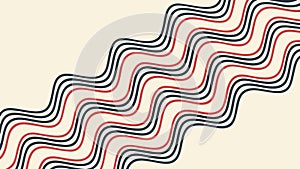 Retro Wavy Lines Pattern in Red and Black Abstract Vector, vector design Generative AI