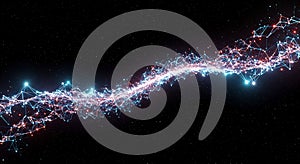 Abstract network data stream in dark space