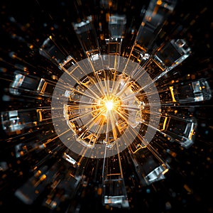 Abstract Digital Explosion of Light and Data