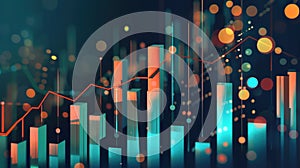 Vibrant Abstract Visualization of Growing Data Trends in Digital Analytics Environment