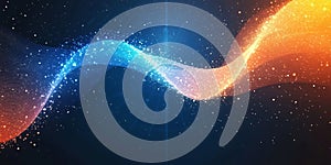 Vibrant Abstract Wave of Digital Gradient in Blue and Orange, Representing Data Flow and Technology