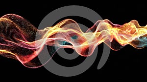 Vibrant Abstract Wave Pattern Showcasing Color Flow With Smooth Transitions in a Dark Background