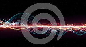 Dynamic Digital Energy Waves on Starry Background