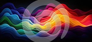 Vibrant abstract waves in rainbow colors creating dynamic visual flow