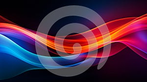 Vibrant Abstract Wavy Background with Flowing Blue and Red Gradient Lines on a Dark Canvas Illustrating Motion and Energy in a