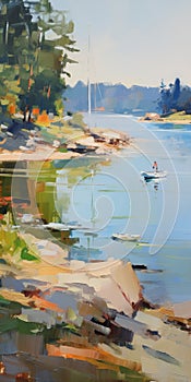 Vibrant Water Painting In The Style Of Josef Kote photo
