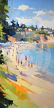 Vibrant Airy Scenes: Shoreline Painting In Iryna Yermolova\'s Style photo