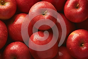 Vibrant apple freshness Ripe and juicy red apples, green background