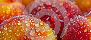 Vibrant Apricot Close Up With Water Drops